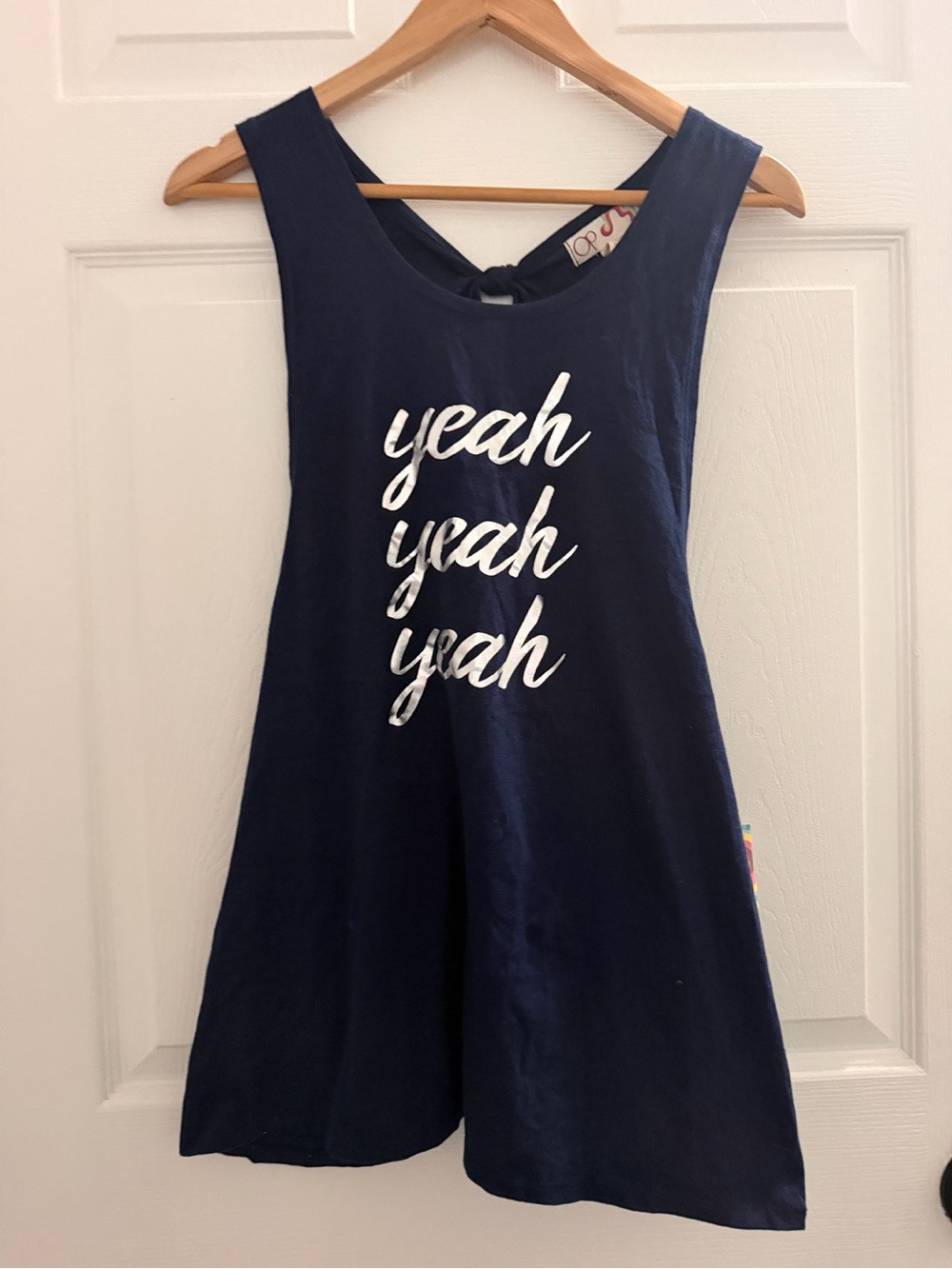 OP Navy Tank Dress with Silver 'yeah yeah yeah' Script